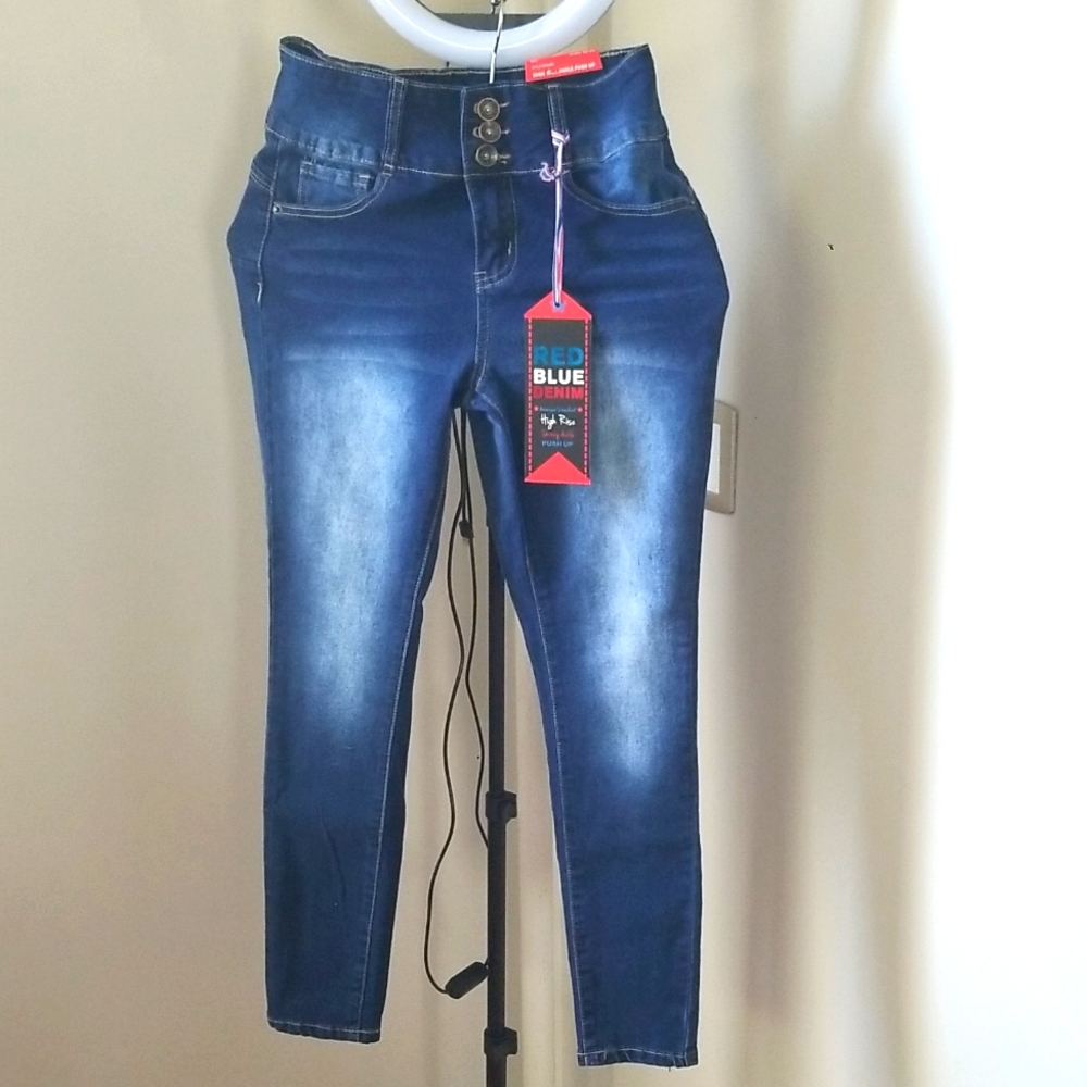 Women's Denim Blue Jeans High Rise Skinny Ankle Push Up NWT Size 3/26